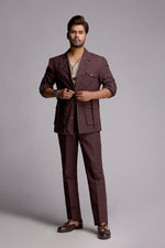 Load image into Gallery viewer, Cola Brown Linen Co-ord Set with Patch pockets.