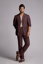 Load image into Gallery viewer, Cola Brown Linen Co-ord Set with Patch pockets.