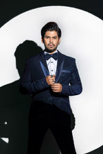 Load image into Gallery viewer, SHINNER BLUE DOUBLE LAPEL TUXEDO SET