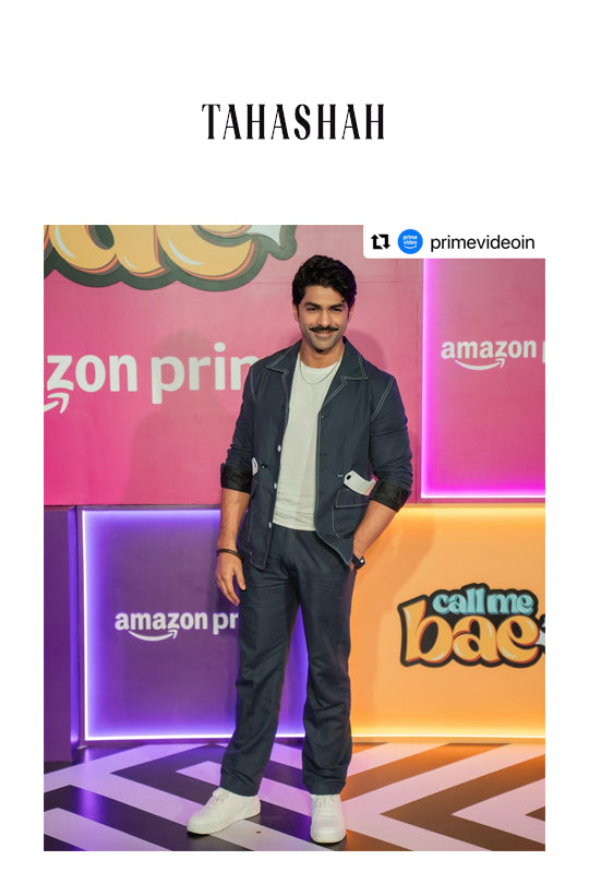 TAHA SHAH IN DENIM BLUE CO-ORD SET