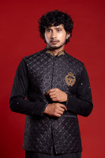 Load image into Gallery viewer, Kasab Patch Embroiderd Nehru Jacket
