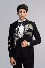 Load image into Gallery viewer, SILVER HORSE EMBROIDERY TUXEDO
