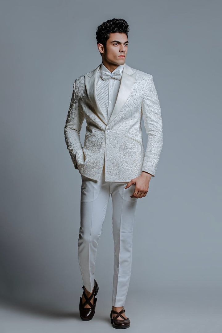 OFF-WHITE EMBROIDERD TUXEDO