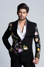Load image into Gallery viewer, Ocean theme Tuxedo Set In Satin Crape
