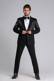 TUXEDO SET WITH BLACK EMROIDERY WORK