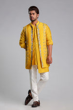 Load image into Gallery viewer, Yellow Fabric with Multi Thread Embroiderd Jacket
