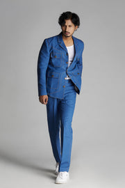 Denim Blue Linen Co-ord Set with Patch pockets