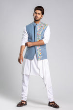 Load image into Gallery viewer, Multi Thread with Kasab Embroiderd Nehru Jacket
