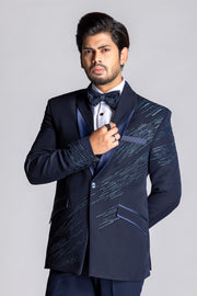 SHINNER BLUE DOUBLE LAPEL TUXEDO SET