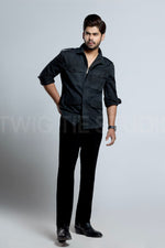 Load image into Gallery viewer, Black Linen Shacket with Patch Pockets
