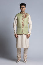 Load image into Gallery viewer, Pastel Green Multi Thread Embroidered Jacket
