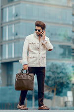 Load image into Gallery viewer, Beige Linen Shacket with Patch pockets
