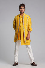 Load image into Gallery viewer, Yellow Fabric with Multi Thread Embroiderd Jacket
