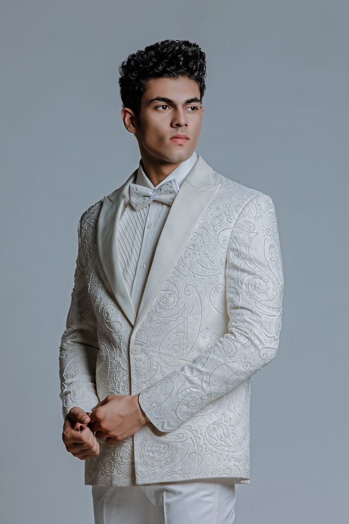 OFF-WHITE EMBROIDERD TUXEDO