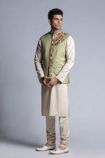 Load image into Gallery viewer, Pastel Green Multi Thread Embroidered Jacket
