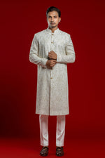 Load image into Gallery viewer, Cream &amp; Gold Embroiderd Sherwani
