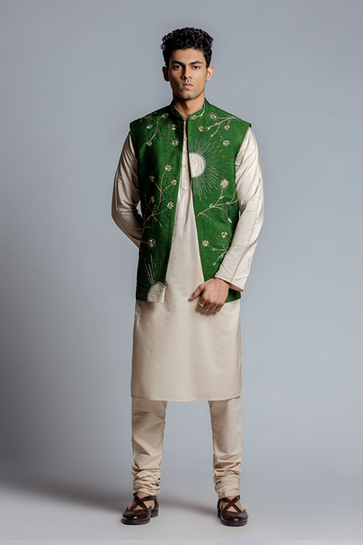 Silk Cut Beads Sun Rays Embroiderd Jacket