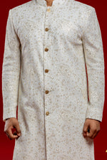 Load image into Gallery viewer, Cream &amp; Gold Embroiderd Sherwani
