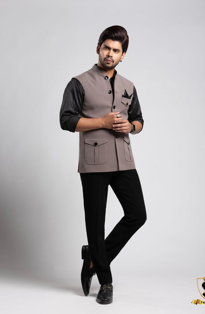Japanese Grey with Patch Pockets Jacket