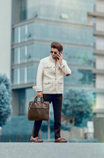 Load image into Gallery viewer, Linen Jacket with Patch Pockets &amp; Belt
