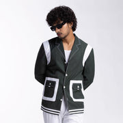 Green & White Strap Shacket