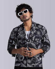 Black Floral Shacket