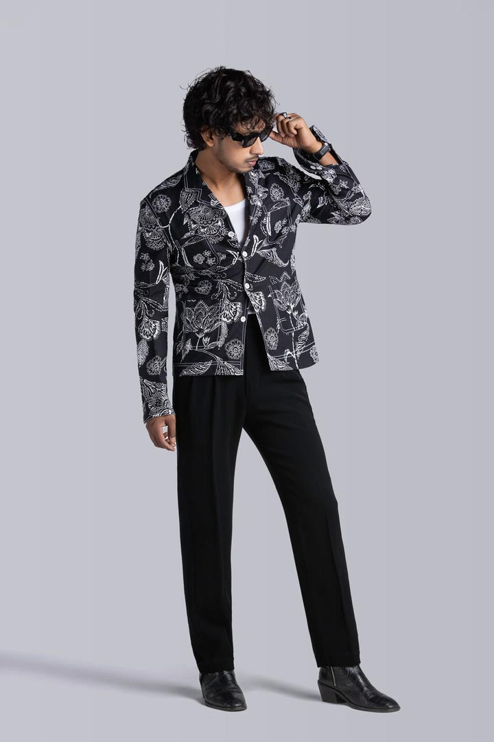 Black Floral Shacket