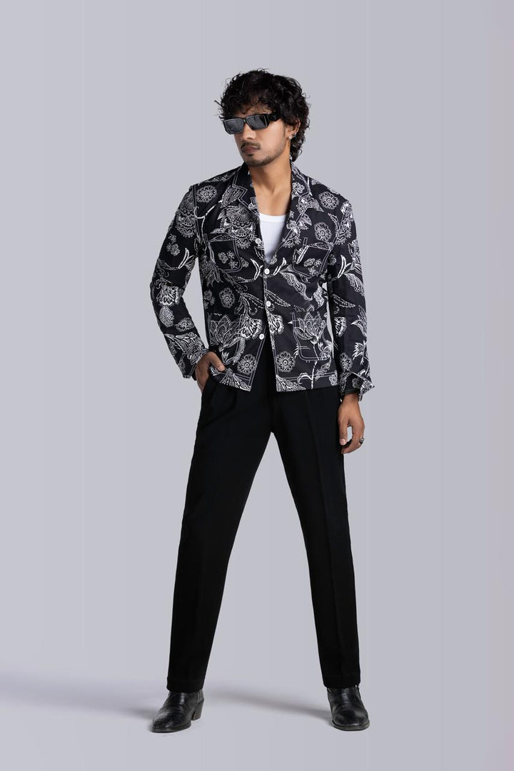 Black Floral Shacket