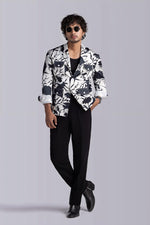 Load image into Gallery viewer, Black &amp;White Floral Shacket
