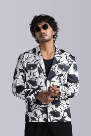 Black &White Floral Shacket