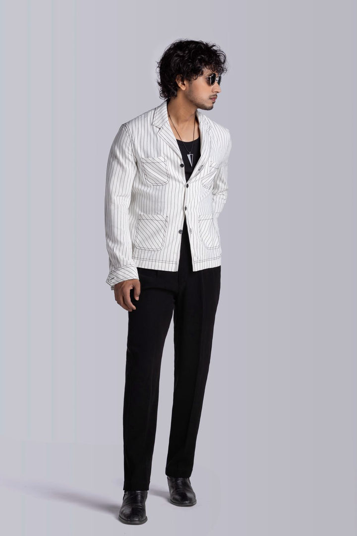 White Stripes Stylist Shacket