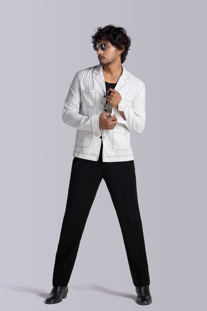White Stripes Stylist Shacket