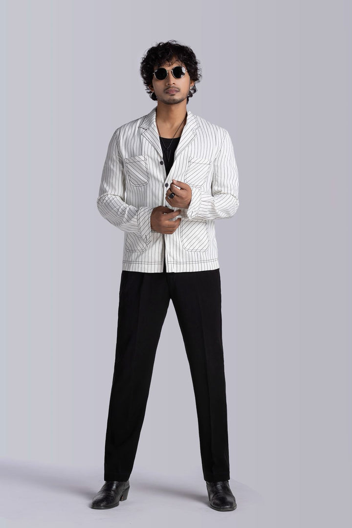 White Stripes Stylist Shacket