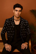 Load image into Gallery viewer, Black Silver Embroidered Stylist Shacket

