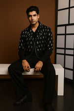 Load image into Gallery viewer, Black Silver Embroidered Stylist Shacket
