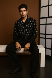 Black Silver Embroidered Stylist Shacket