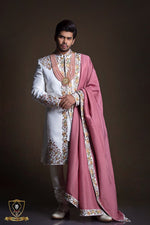 Load image into Gallery viewer, Creamy off-white Sherwani
