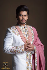 Load image into Gallery viewer, Creamy off-white Sherwani
