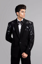 Load image into Gallery viewer, HORSE TUXEDO SET WITH BLACK CUT BEADS WORK
