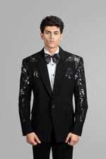 Load image into Gallery viewer, HORSE TUXEDO SET WITH BLACK CUT BEADS WORK
