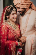 Load image into Gallery viewer, Peach Chikankari Sherwani
